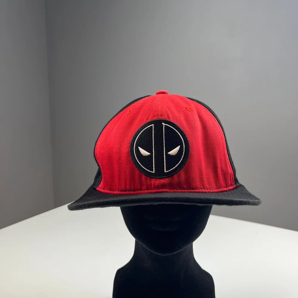Marvel Deadpool embroided hat snapback red black one size fit most run small - Picture 2 of 6